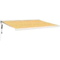 vidaXL Marquise rétractable jaune et blanc 4,5x3 m Tissu et aluminium