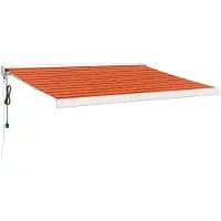 vidaXL Marquise rétractable Orange et brun 3,5x2,5 m Tissu & aluminium