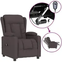 vidaXL Fauteuil relax électrique brun foncé Tissu