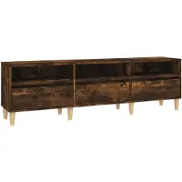 vidaXL Armoire TV chêne fumé 150x30x44,5 cm Bois composite