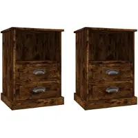 vidaXL Tables de chevet 2 pcs chêne fumé 43x36x60 cm