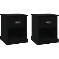 vidaXL Tables de chevet 2 pcs noir 39x39x47,5 cm bois d'ingénierie