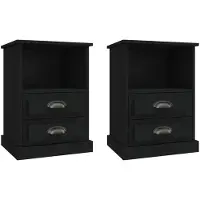 vidaXL Tables de chevet 2 pcs noir 43x36x60 cm