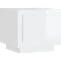 vidaXL Table basse blanc brillant 51x50x45 cm bois composite