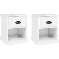vidaXL Tables de chevet 2 pcs blanc brillant 39x39x47,5 cm