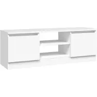 vidaXL Armoire TV avec porte blanc 102x30x36 cm