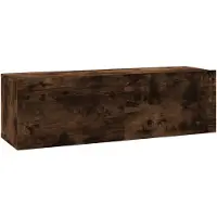 vidaXL Armoire TV murale chêne fumé 100x30x30 cm Bois composite