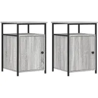 vidaXL Tables de chevet 2 pcs sonoma gris 40x42x60cm bois d'ingénierie