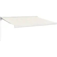 vidaXL Marquise rétractable Crème 3,5x2,5 m Tissu et aluminium