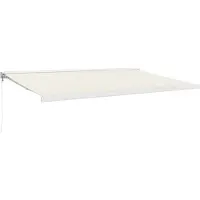 vidaXL Auvent rétractable Crème 5x3 m Tissu et aluminium