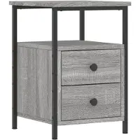 vidaXL Table de chevet sonoma gris 34x35,5x50 cm bois d'ingénierie