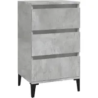 vidaXL Table de chevet gris béton 40x35x70 cm bois d'ingénierie