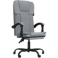 vidaXL Chaise de bureau avec fonction chaise longue gris clair tissu