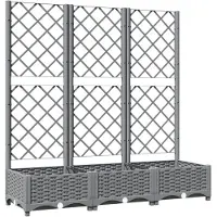 vidaXL Jardinière avec treillis Gris clair 120x40x121,5 cm PP