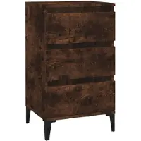 vidaXL Table de chevet chêne fumé 40x35x70 cm bois d'ingénierie