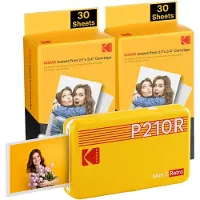 Kodak Mini 2 Retro Imprimante photo portable/ Taille de la photo 53.3x86.3mm/ Inclut 2x papier photo/ Jaune