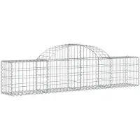 vidaXL Gabion avec arc surélevé 200x30x40/60 cm Fer galvanisé