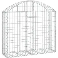 vidaXL Gabion avec arc surélevé 100x30x80/100 cm Fer galvanisé