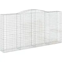 vidaXL Gabion avec arc surélevé 400x50x200/220 cm Fer galvanisé