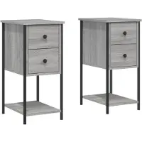 vidaXL Tables de chevet 2 pcs sonoma gris 32x42x70cm bois d'ingénierie