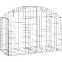 vidaXL Gabion avec arc surélevé 100x50x60/80 cm Fer galvanisé