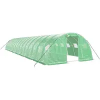 vidaXL Serre avec cadre en acier vert 64 m² 16x4x2 m