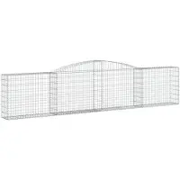 vidaXL Gabion avec arc surélevé 400x30x80/100 cm Fer galvanisé