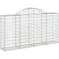 vidaXL Gabion avec arche haute 200x30x100/120 cm Fer galvanisé