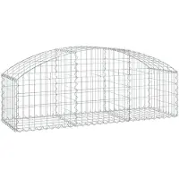 vidaXL Gabion avec arc surélevé 150x50x40/60 cm Fer galvanisé