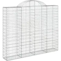 vidaXL Gabion avec arc surélevé 200x30x160/180 cm Fer galvanisé