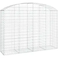 vidaXL Gabion avec arche haute 200x50x140/160 cm Fer galvanisé