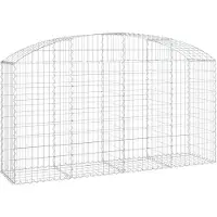vidaXL Gabion avec arche haute 200x50x100/120 cm Fer galvanisé