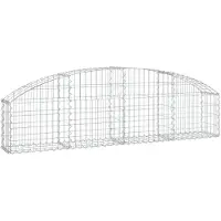 vidaXL Gabion avec arc surélevé 200x30x40/60 cm Fer galvanisé