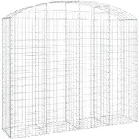 vidaXL Gabion avec arche haute 200x50x160/180 cm Fer galvanisé