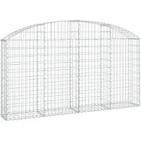 vidaXL Gabion avec arche haute 200x30x100/120 cm Fer galvanisé