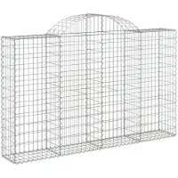 vidaXL Gabion avec arc surélevé 200x30x120/140 cm Fer galvanisé