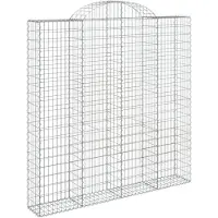 vidaXL Gabion avec arche haute 200x30x200/220 cm Fer galvanisé