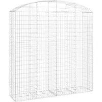 vidaXL Gabion avec arche haute 200x50x200/220 cm Fer galvanisé