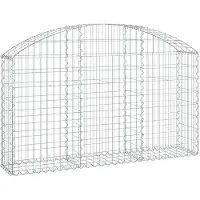 vidaXL Gabion avec arc surélevé 150x30x80/100 cm Fer galvanisé