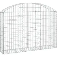 vidaXL Gabion avec arc surélevé 150x30x100/120 cm Fer galvanisé