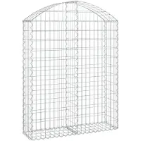 vidaXL Gabion avec arc surélevé 100x30x120/140 cm Fer galvanisé