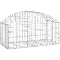 vidaXL Gabion avec arc surélevé 100x50x40/60 cm Fer galvanisé