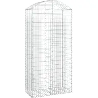 vidaXL Gabion avec arc surélevé 100x50x200/220 cm Fer galvanisé