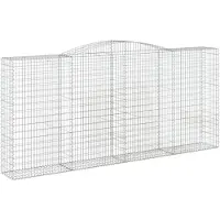 vidaXL Gabion avec arc surélevé 400x50x180/200 cm Fer galvanisé