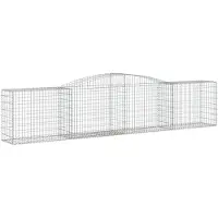 vidaXL Gabions avec arc surélevé 3 pcs. 400x50x80/100cm Fer galvanisé