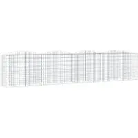 vidaXL Gabion haut-relief avec arche haute 400x50x100 cm Fer galvanisé