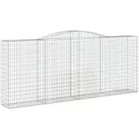 vidaXL Gabion avec arc surélevé 400x50x160/180 cm Fer galvanisé