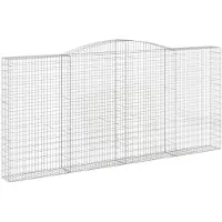 vidaXL Gabion avec arc surélevé 400x30x180/200 cm Fer galvanisé