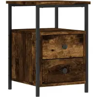 vidaXL Table de chevet chêne fumé 34x35,5x50 cm bois d'ingénierie