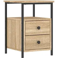 vidaXL Table de chevet chêne sonoma 34x35,5x50 cm bois d'ingénierie